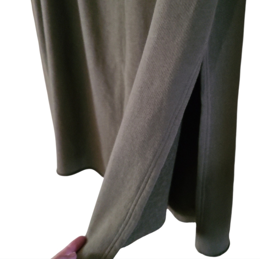 NWOT Eileen Fisher A Line Midi Side-Slit Skirt Khaki Green 100% Organic Cotton - Picture 7 of 17